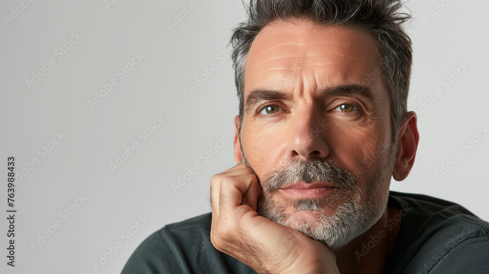 portrait of a beautiful 50s mid aged man with perfect skin for advertisement portrait of a beautiful 50s mid aged man with perfect skin for advertisement