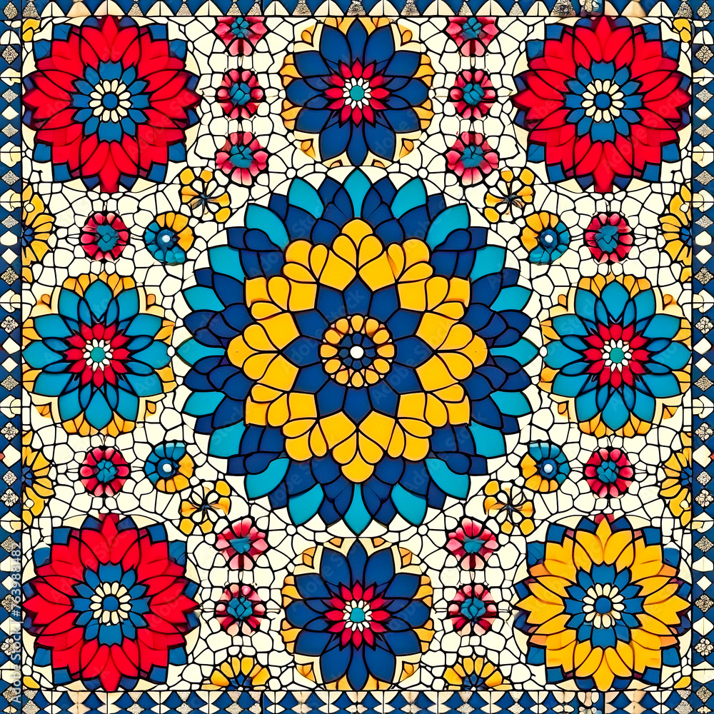 abstract seamless pattern ornament, old tile floor abstract seamless pattern ornament, old tile floor
