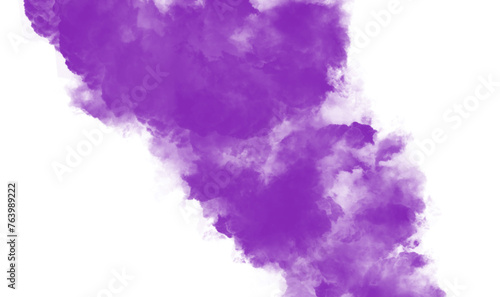 Purple smoke texture on white background