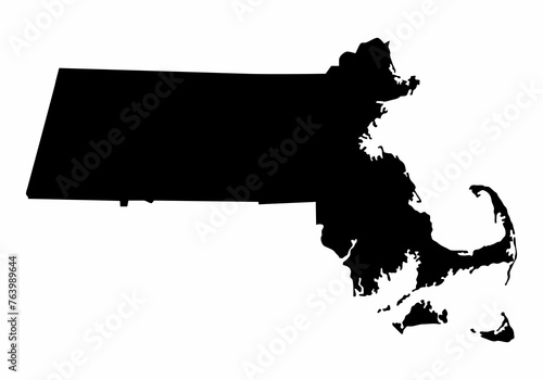 Massachusetts silhouette map