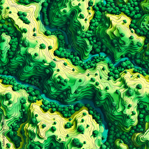 simple seamless valley pattern green