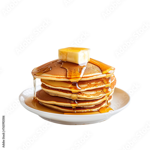 Pancakes isolated on white transparent background, ultra realistic, PNG