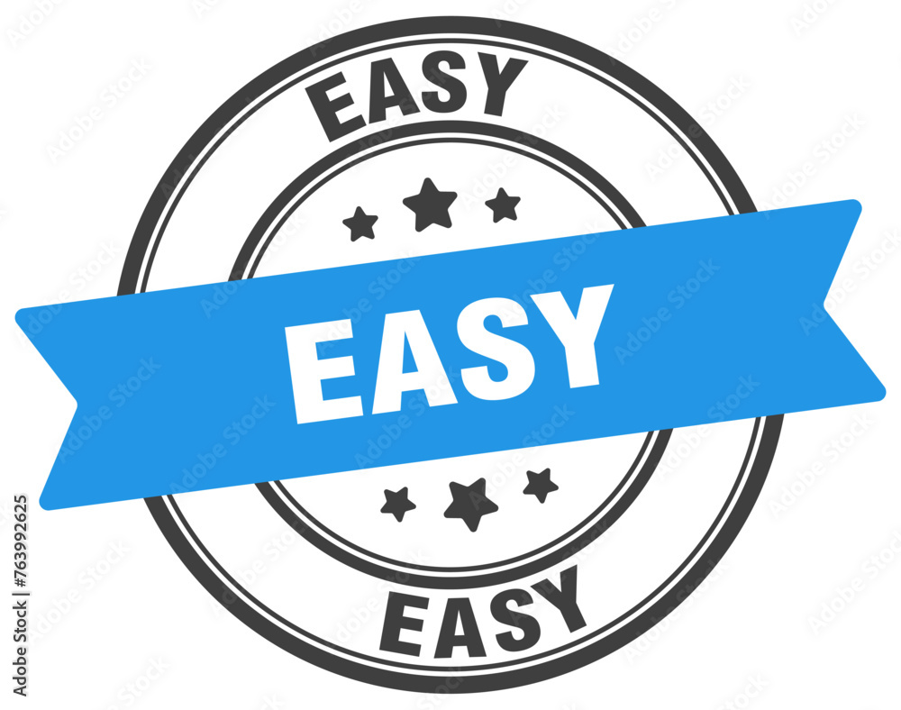 Fototapeta premium easy stamp. easy label on transparent background. round sign