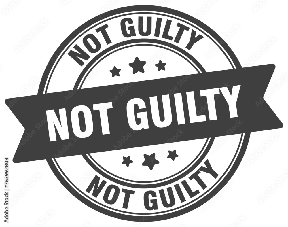 not guilty stamp. not guilty label on transparent background. round sign