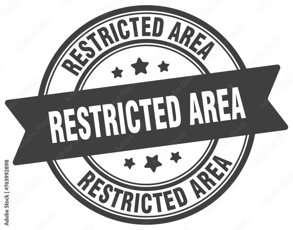 restricted area stamp. restricted area label on transparent background. round sign