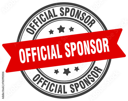 official sponsor stamp. official sponsor label on transparent background. round sign