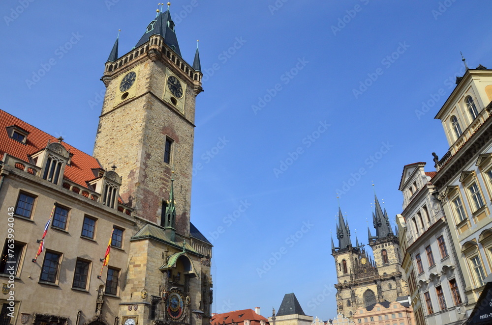 Obraz premium Prague, Czech, 20 March 2024:view of prague in the spring day