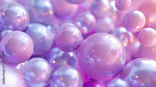 An abstract wallpaper with lilac 3-D spheres in motion. Great for web or print design projects.