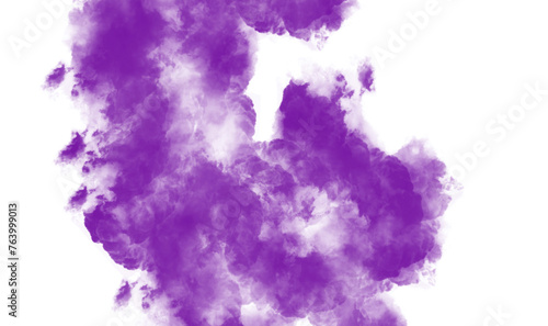 Purple smoke texture on white background