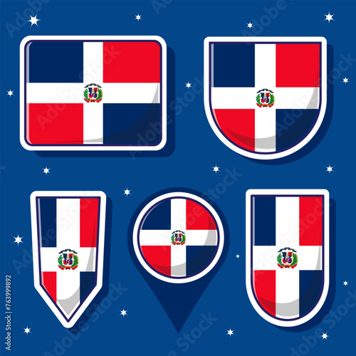 Free Download Set flags of Republic Dominica country - GFXLoad