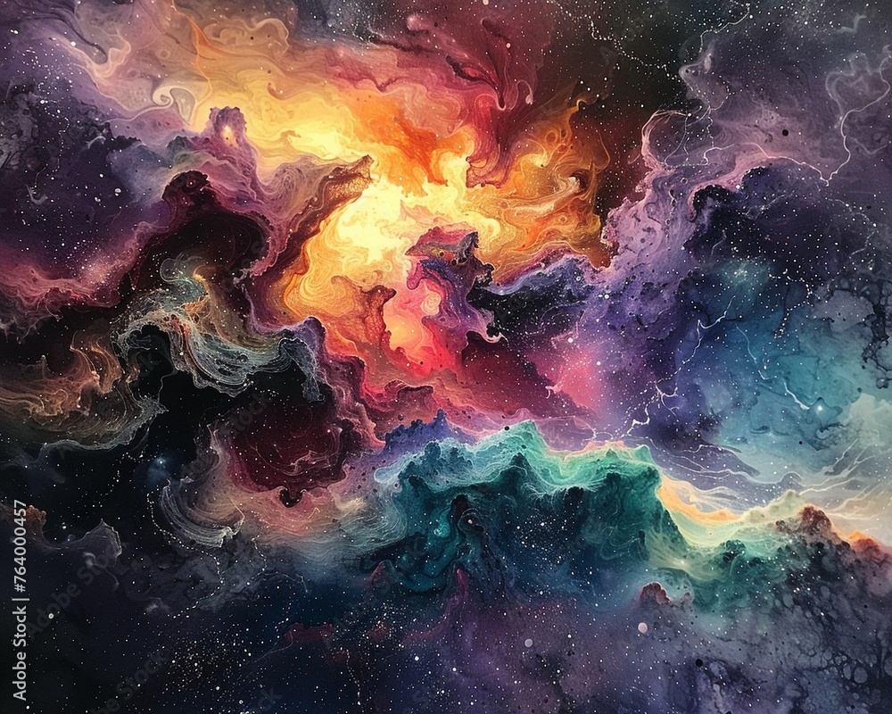 Craft a striking and surreal depiction of a dream realm transitioning into a parallel universe through a seamless blend of ethereal colors and cosmic elements Ensure the composition evokes a sense of Craft a striking and surreal depiction of a dream realm transitioning into a parallel universe through a seamless blend of ethereal colors and cosmic elements Ensure the composition evokes a sense of