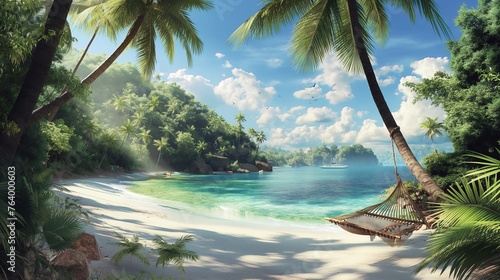 beach with palm trees