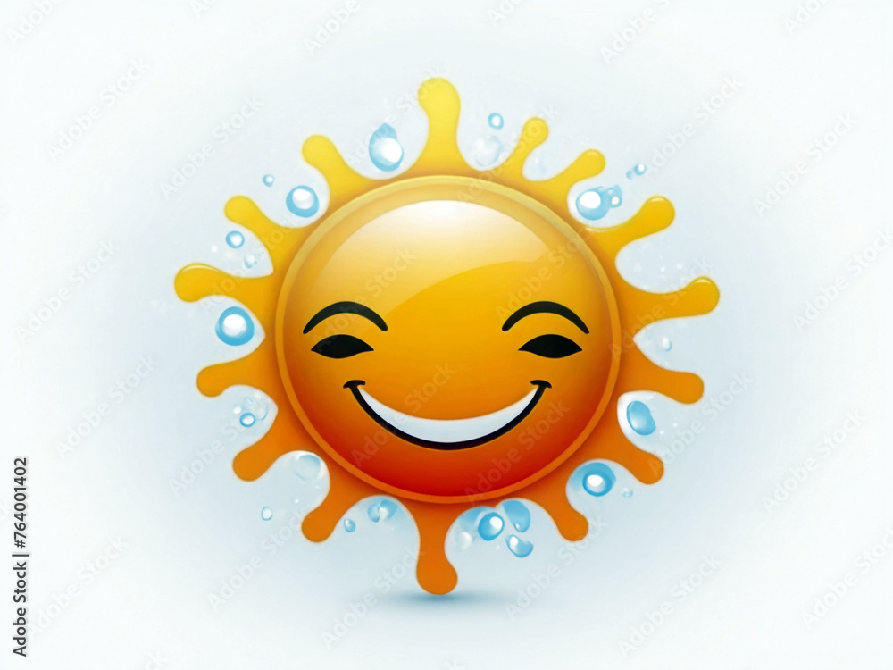 happy sun cartoon character