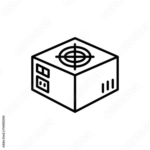 Power supply outline icons, minimalist vector illustration ,simple transparent graphic element .Isolated on white background