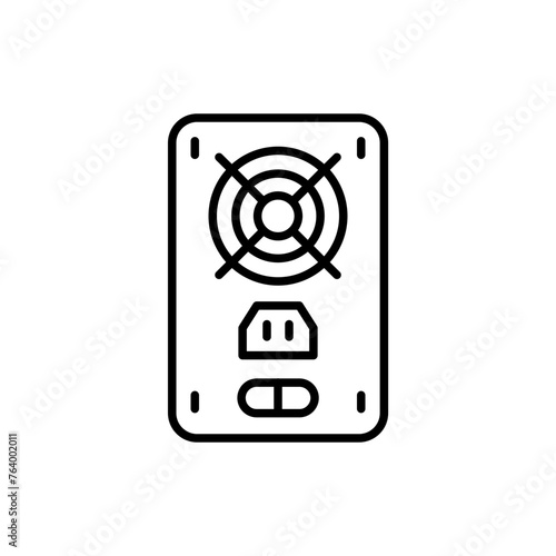 Power supply outline icons, minimalist vector illustration ,simple transparent graphic element .Isolated on white background