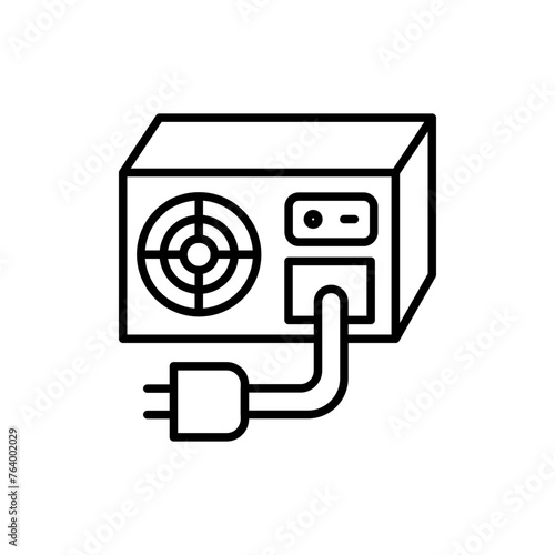Power supply outline icons, minimalist vector illustration ,simple transparent graphic element .Isolated on white background