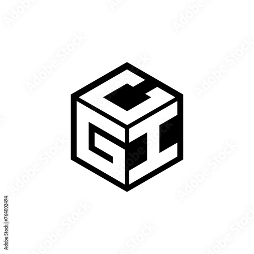 GIC letter logo design with white background in illustrator, cube logo, vector logo, modern alphabet font overlap style. calligraphy designs for logo, Poster, Invitation, etc. photo