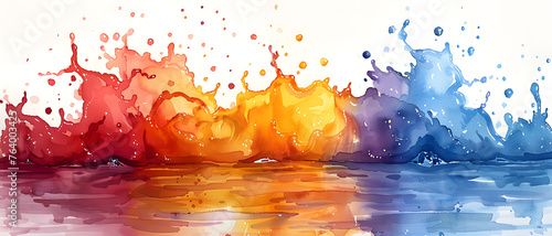 Abstract vivid multicolored watercolor splash design, perfect as a dynamic and vibrant background for creative projects
