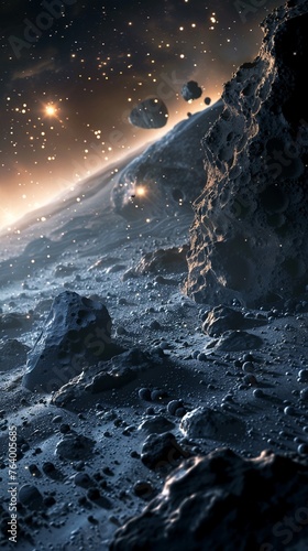 Educational journey through the Kuiper Belt showcasing dwarf planets and comets photo