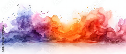 This abstract image presents a fluid watercolor landscape playing with color transitions and the idea of natural flow