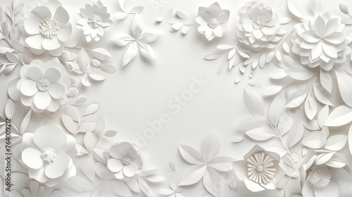 The set includes a number of white paper floral frames