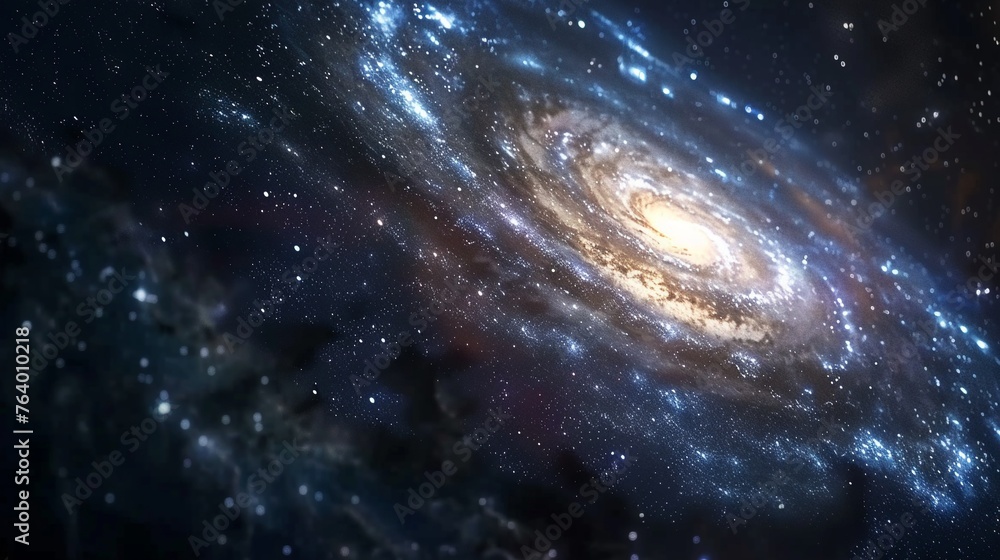 Time-lapse simulation of the Milky Ways spiral arms rotating highlighting our place in the universe