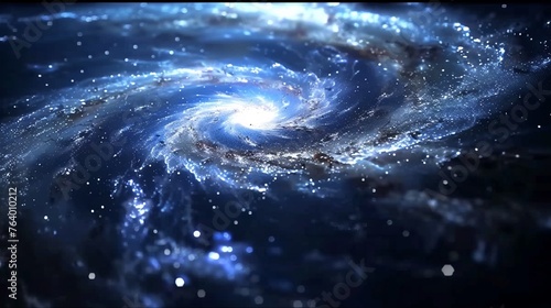 Time-lapse simulation of the Milky Ways spiral arms rotating highlighting our place in the universe