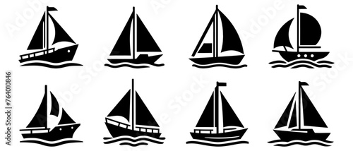 boat and ship icons set