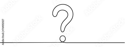 Question Mark continuous line one line drawing isolated vector illustration