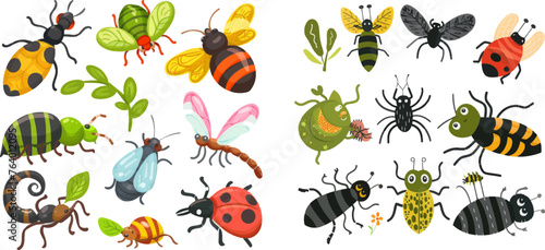 Bugs insects mascots vector illustration set © Mark