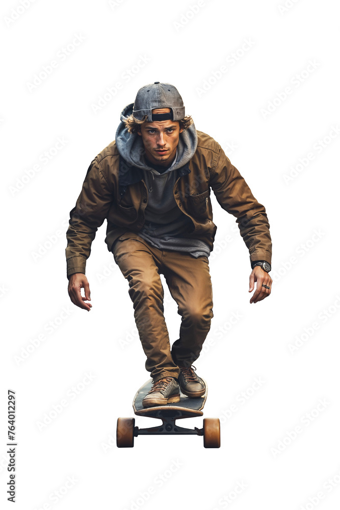 urban hipster on the street on a skateboard urban hipster on the street on a skateboard
