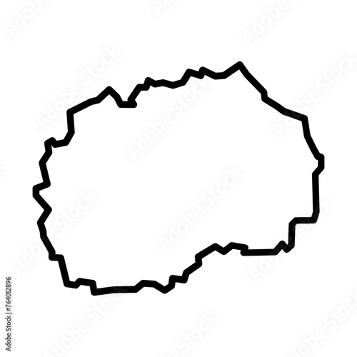 vector macedonia outline map on white background