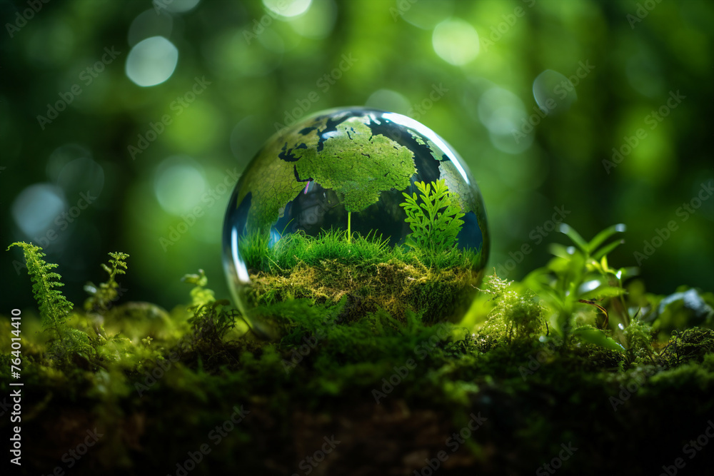 Celebration of Earth Day Generative AI picture green planet beautiful nature in danger AI pic Celebration of Earth Day Generative AI picture green planet beautiful nature in danger AI pic