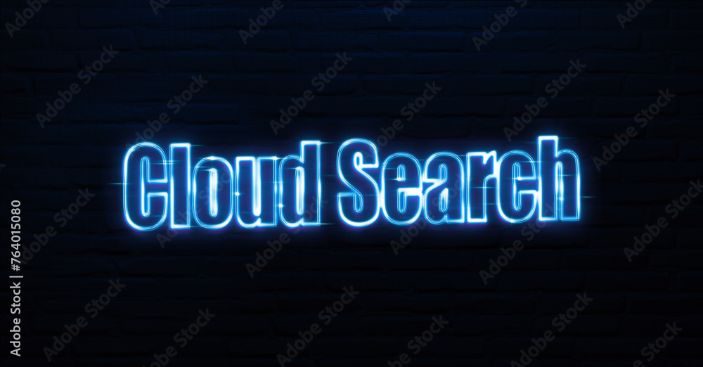  cloud search text neon sign