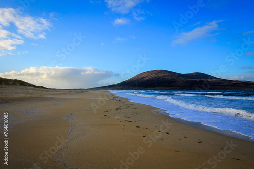 Scarista beach by sunny noon, Harris Isle, Hebrides, Scotland