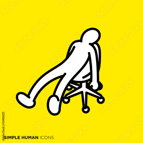 シンプルな人間のアイコンシリーズ, 椅子でぐったりしている人
