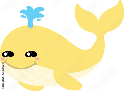 cute whale cartoon, sea animal