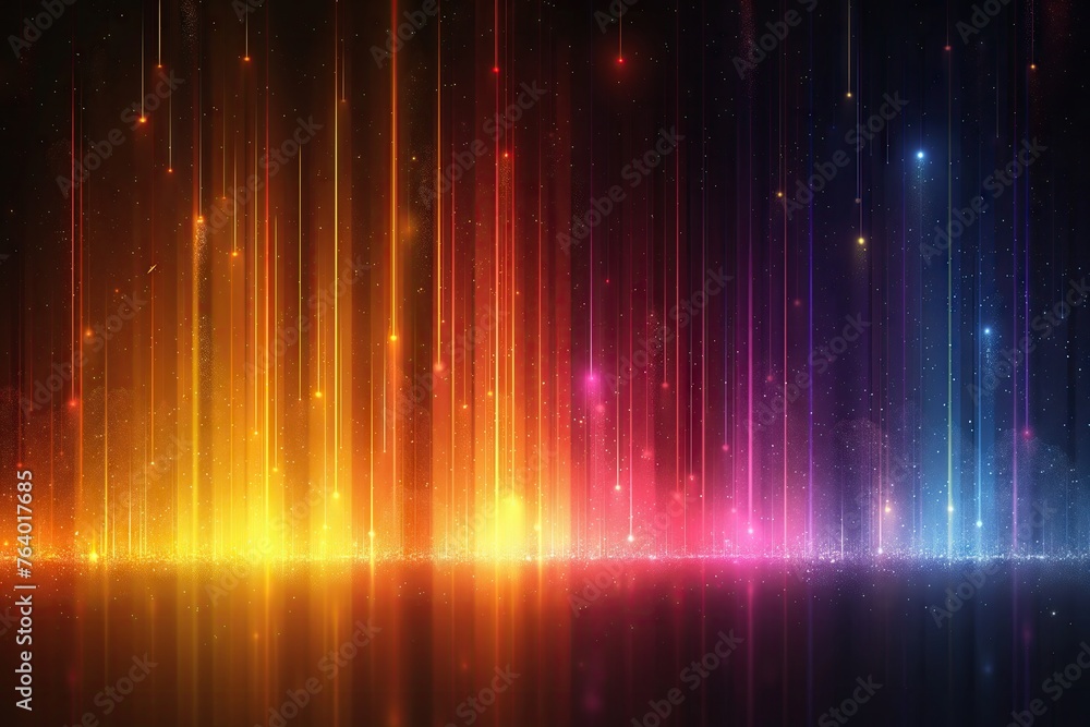 A colorful, multi-colored, and glittery background with a rainbow of colors. The background is filled with stars and sparkles, creating a dreamy and whimsical atmosphere