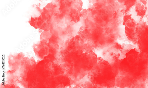 Red smoke texture on white background