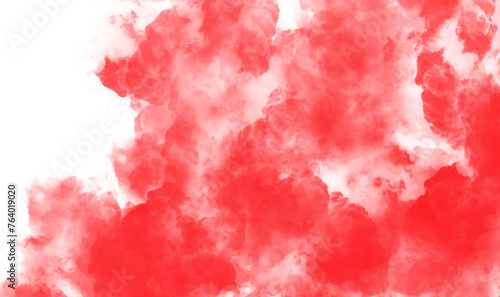 Red smoke texture on white  background