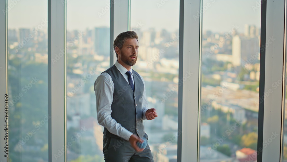 Corporate professional throwing ball in office. Company leader brainstorming Corporate professional throwing ball in office. Company leader brainstorming