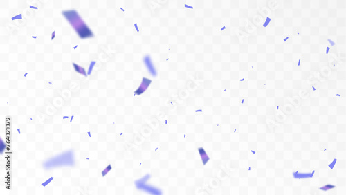 Purple confetti isolated on transparent background. Falling serpentine. Realistic bright serpentine. Flying holiday tinsel. Anniversary decorative elements. vector	
