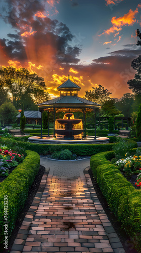 The Serenity and Elegance Displayed at the Beautiful Sunset in The JQ Gardens