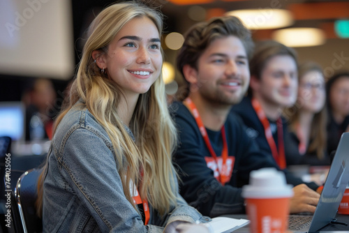 A hackathon event where teams compete to develop innovative solutions using data analytics, showcasing the power of collaboration and creativity in addressing real-world business c
