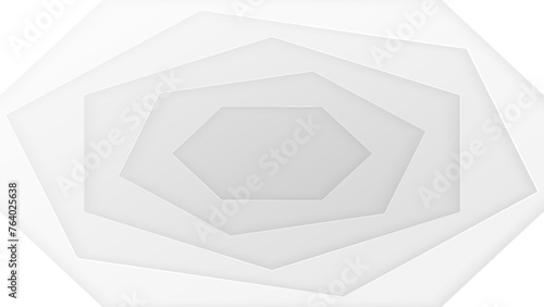 White paper hexagon cutout drill deep background design. Vector illustration 