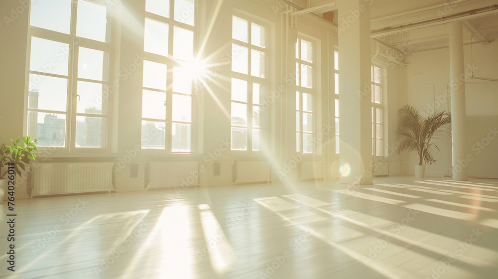 Obraz premium Clean sun flooded loft apartment