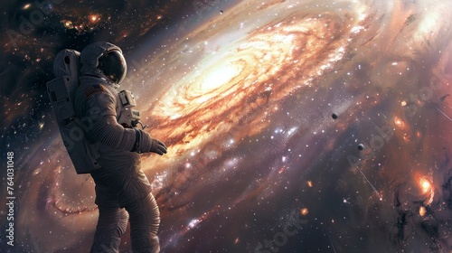 astronaut observing a galaxy © Marco