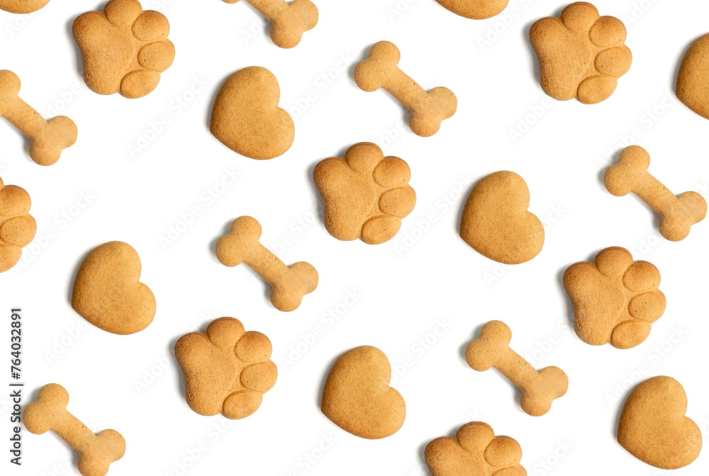 Bone, paw and hheart shaped gingerbread cookies Bone, paw and hheart shaped gingerbread cookies