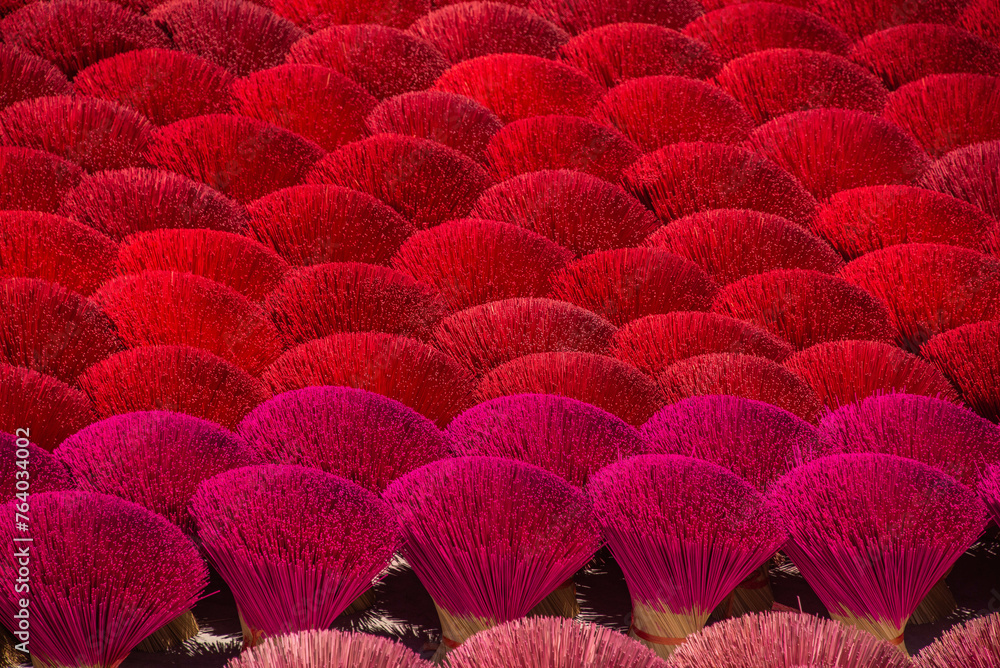 Obraz premium Incense drying in the Quang Phu Cau incense village, Hanoi, Vietnam