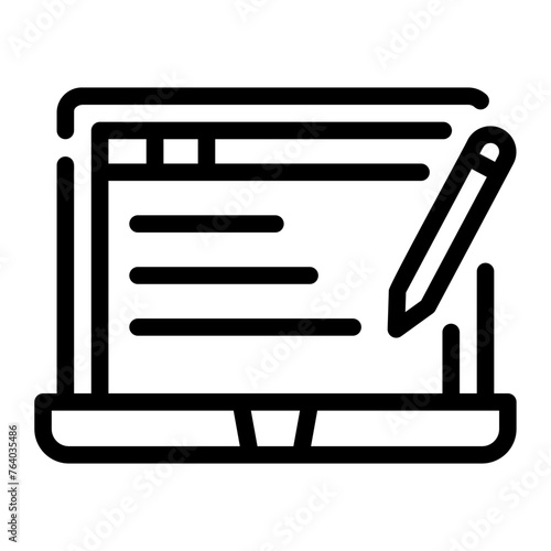 blogging line icon